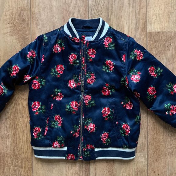 Gap Baby Other - GAP Baby Girl Floral Bomber Jacket Zipper 5Y 105-110